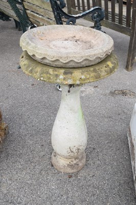 Lot 54 - Composite/stone birdbath, height approx 63cm,...