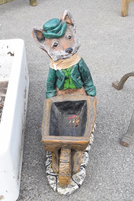 Lot 56 - Fox garden ornament, height 50cm, length 50cm