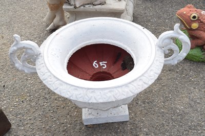 Lot 65 - Small cast garden urn, height 20cm, width...