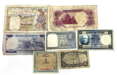 Lot 155 - Foreign Banknotes; Allied Military Occupation One Lira Geo VI One Rupee