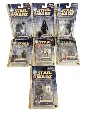 Lot 134 - STAR WARS: Seven carded Hasbro figures, to...