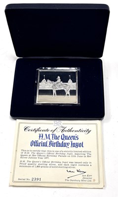 Lot 125 - Danbury Mint: Silver Ingot, ERII Silver Jubilee