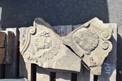 Lot 101 - Reclaimed stone plaque (a/f)