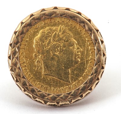 Lot 224 - A Georgian sovereign ring, the 1817 full...