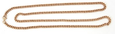 Lot 198 - A 9ct curblink necklace, 4mm thick, stamped...