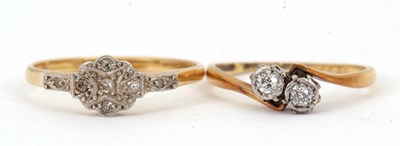 Lot 60 - Two diamond rings: to include a toi-et-moi...