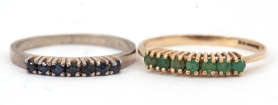 Lot 141 - Two gemset keeper/stacker rings: to include a...