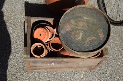 Lot 160 - Crate containing a quantity of terracotta...
