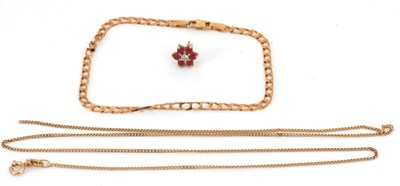 Lot 212 - A 9ct curblink bracelet, hallmarked to one end...