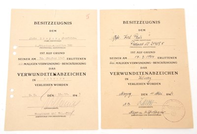 Lot 63 - WWII; Two German Wound Citations