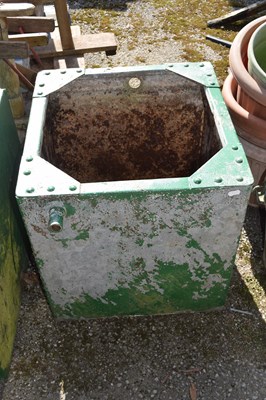 Lot 168 - Galvanised water tank, height 50cm, width 50cm,...