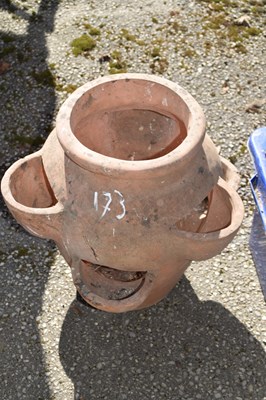 Lot 173 - Terracotta tiered strawberry planter, height...