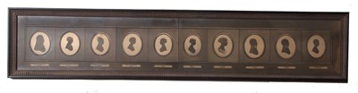 Lot 608 - British School, 19th century, ten silouettes...