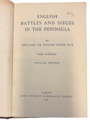 Lot 17 - LIEUT.-GEN SIR WILLIAM NAPIER: ENGLISH BATTLES...