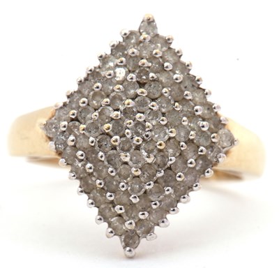 Lot 48 - A 9ct diamond cluster ring, with small round...