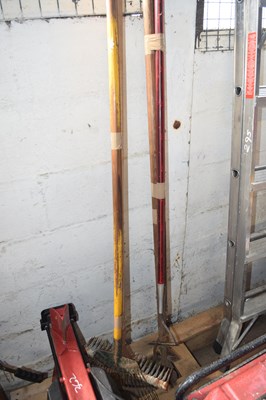 Lot 294 - Quantity of garden tools including rakes etc