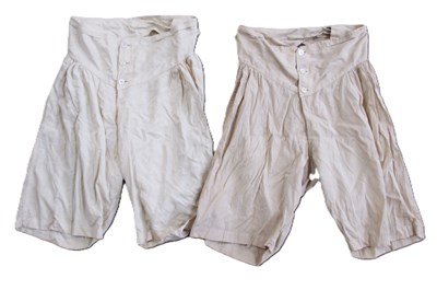 Lot 117 - Two pairs of 19th century cotton drawers, (2)