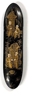 Lot 219 - A lacquer spectacle or eye glass case, the...
