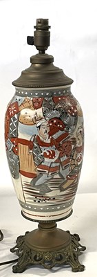 Lot 221 - A Chinese crackle ware type vase converted...
