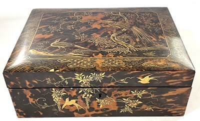 Lot 222 - A Japanese or Chinese lacquer writing slope...