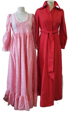 Lot 16 - Two 1970's Laura Ashley cotton dresses, both...