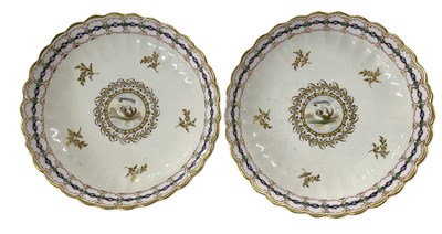 Lot 277 - Pair of Caughley Saucers in the L'Amitie Pattern c.1780