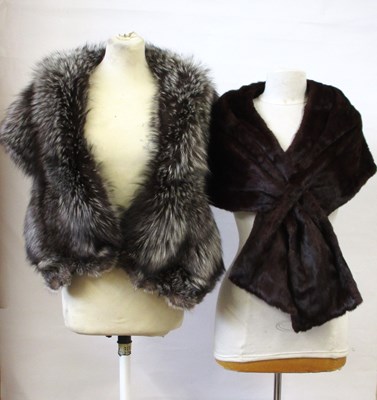Lot 72 - A mink fur stole and a silver fox fur stole by...