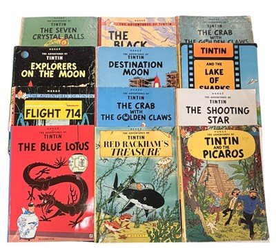 Lot 77 - A collection of various Tintin books, to...