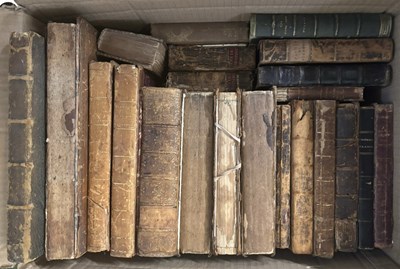 Lot 802 - ONE BOX: Antiquarian leather bindings, some...