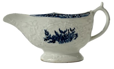 Lot 311 - A Lowestoft porcelain sauce boat circa 1770,...