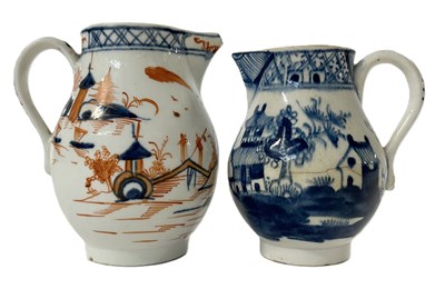 Lot 298 - A  Lowestoft porcelain sparrow beak jug...