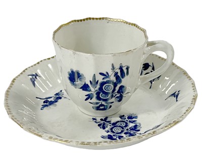 Lot 308 - A Worcester porcelain cup and plate decorated...