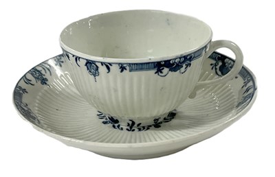 Lot 320 - A Worcester porcelain cup and saucer of ribbed...
