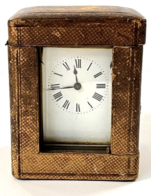 Lot 351 - An early 20th Century brass carriage clock...