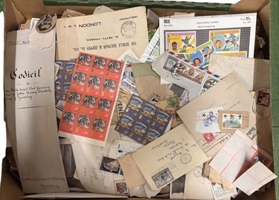 Lot 896 - ONE BOX: Mixed ephemera, prints, stamps etc