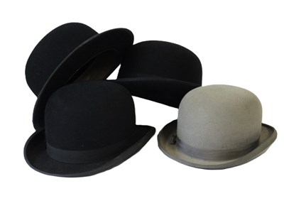 Lot 139 - Four bowler hats, to include a grey bowler by...