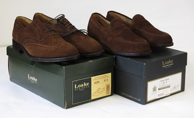 Lot 144 - Two pairs of gentleman's shoes by Loake: to...
