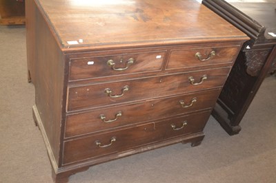 Lot 410 - A George III mahogany chest of two short over...