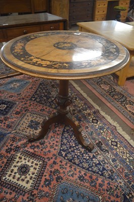 Lot 414 - A Victorian walnut and floral inlaid lamp...
