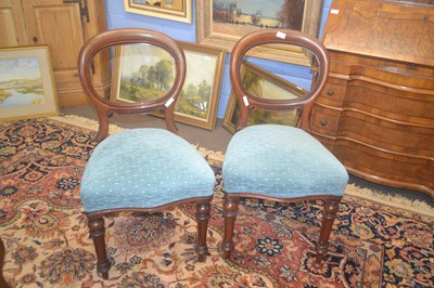 Lot 423 - A pair of  Victorian mahogany balloon back...