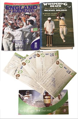 Lot 163 - Cricketing Interest: Ashes Test 2005 with M Holding Autograph etc