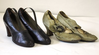 Lot 73 - Two pairs of early 20th century lady's shoes,...