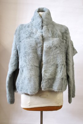Lot 63 - A pale blue rabbit fur jacket
