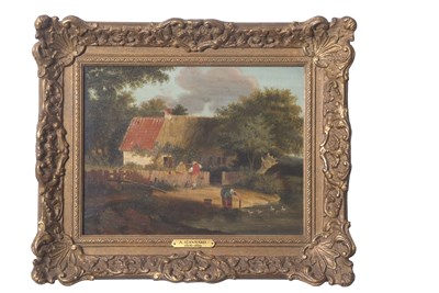 Lot 612 - Alfred Stannard (1806-1889), Thatched cottage...
