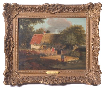 Lot 612 - Alfred Stannard (1806-1889), Thatched cottage...