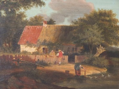 Lot 612 - Alfred Stannard (1806-1889), Thatched cottage...