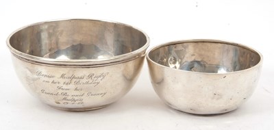 Lot 124 - A George V silver bowl of plain circular form...