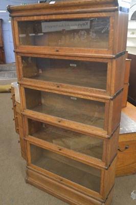 Lot 446 - A Globe Wernick oak five tier baristers...