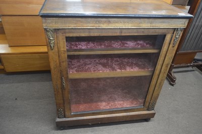 Lot 447 - A Victorian walnut and inlaid pier cabinet,...
