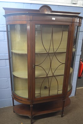 Lot 468 - An Edwardian mahogany bow front china display...